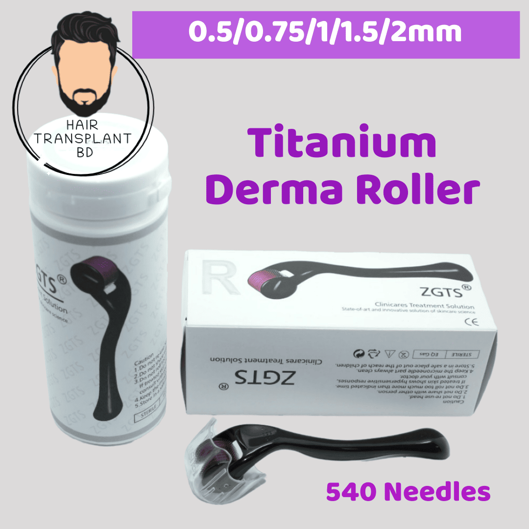 ZGTS Derma Roller 540 Titanium Needles Microroller - Hair Transplant BD