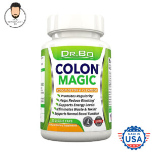 Dr. Bo Natural Colon Cleanse Detox Formula - Fast-Acting Bowel Cleanser Pills for Intestinal Bloating & Digestive Cleansing - Daily Constipation Relief Supplement for Gut, Belly, and Stomach - Herbal Weight Flush for Men and Women - 30 Veggie Caps