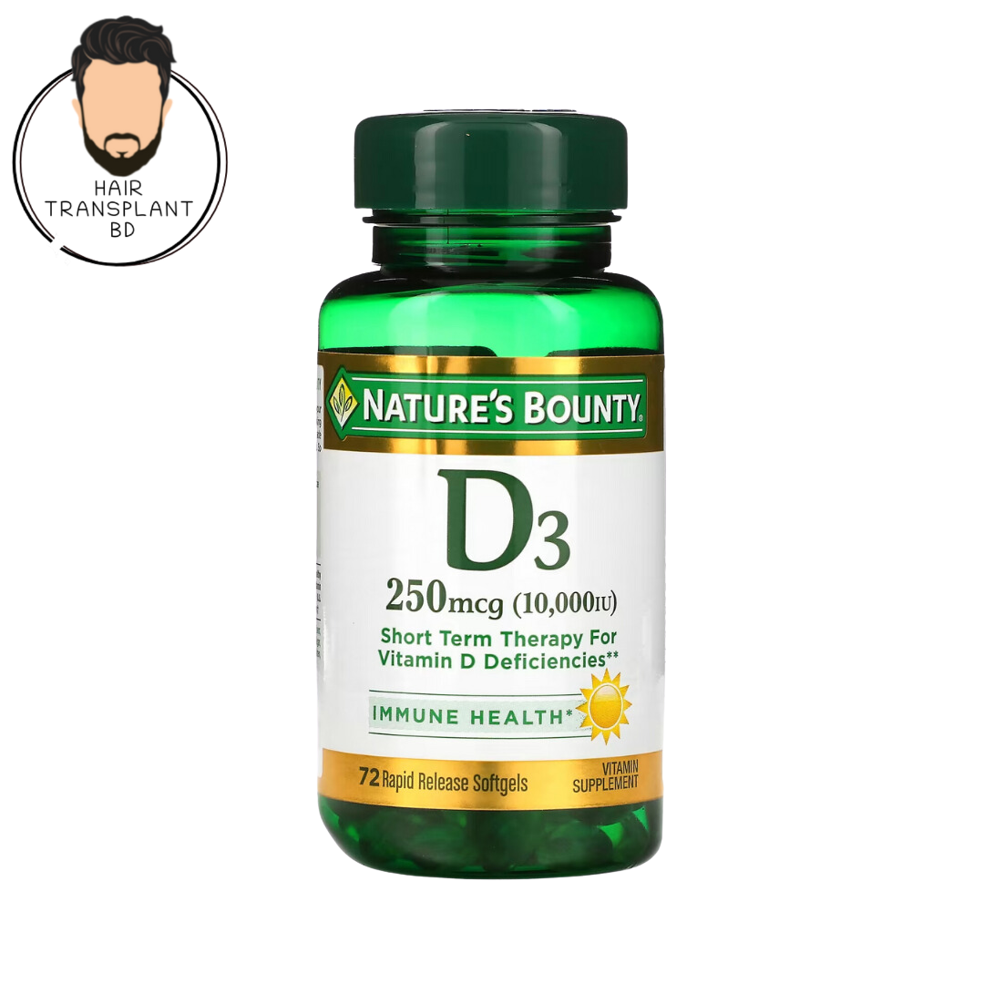 Nature s bounty d3 250 mcg 72 softgels hair transplant bd